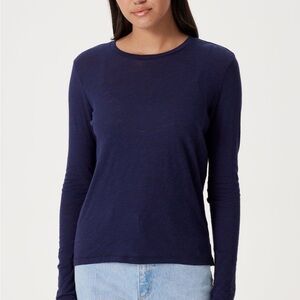Goldie Lewinter Signature Slub Long Sleeve Boy Tee in Navy